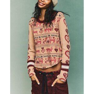 🆕 FREE PEOPLE We The Free Blissful Layering Tee / Latte Combo